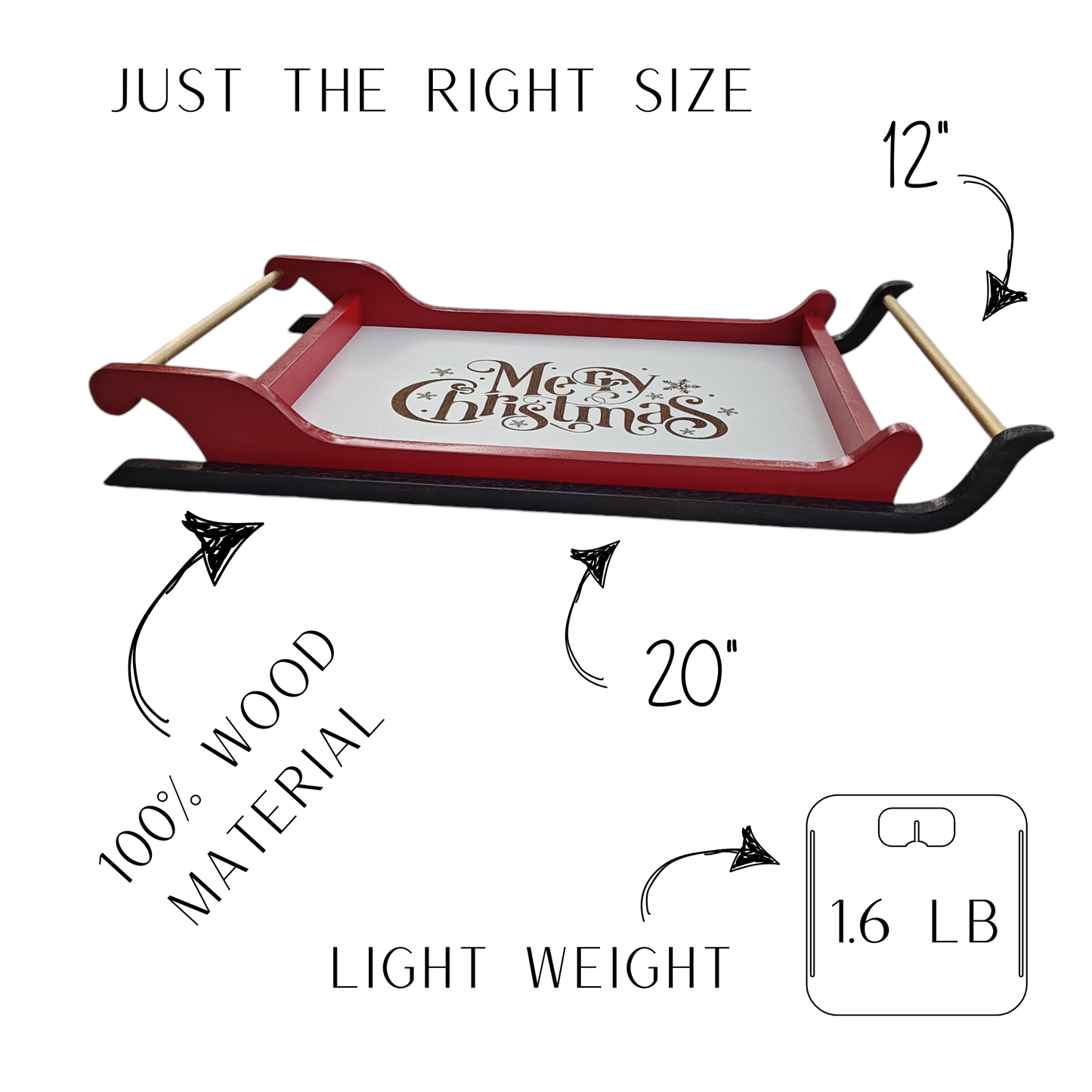 Santa's sleigh serving tray