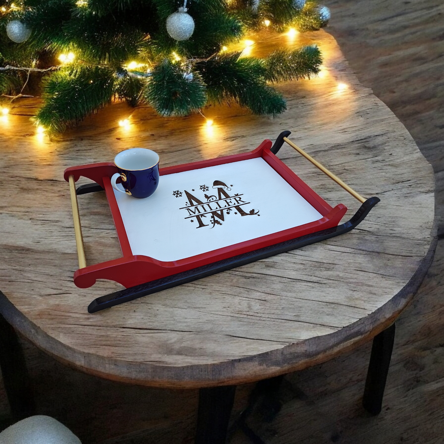 Santa's sleigh serving tray
