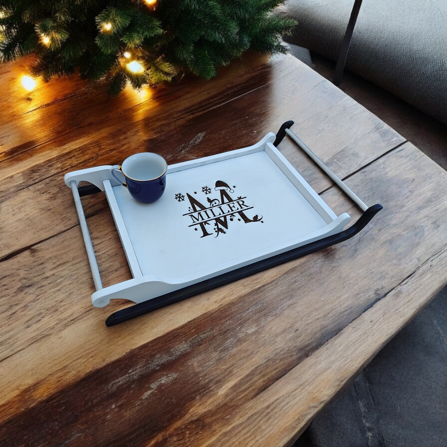 Santa's sleigh serving tray