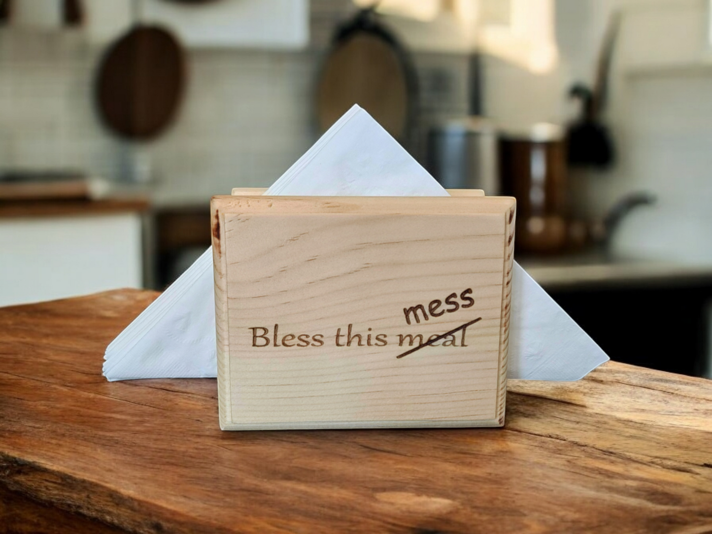 Napkin holder - oak finish
