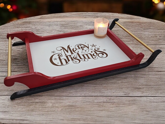 Santa's sleigh serving tray - Merry Christmas